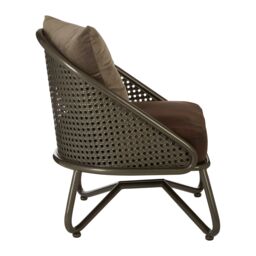 Orsina Durable Foundry Chair With Curved Legs, Industrial Design Comfortable Foundry Chair For Outdoor Sitting in Brown - thumbnail 4