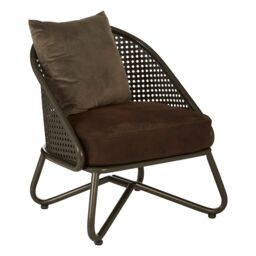 Orsina Durable Foundry Chair With Curved Legs, Industrial Design Comfortable Foundry Chair For Outdoor Sitting in Brown - thumbnail 3