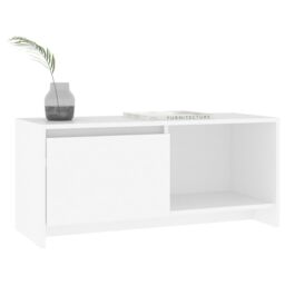 Berkfield Home TV Cabinet White 90x35x40 cm Engineered Wood - Size: 90 x 35 x 40 cm - thumbnail 4
