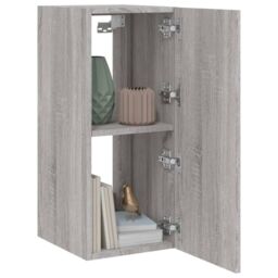 Berkfield Home TV Wall Cabinet with LED Lights Grey Sonoma 30.5x35x70 cm - thumbnail 7