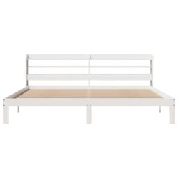Berkfield Home Beautiful Bed Frame with Headboard without Mattress White 180x200 - Size: Super King - thumbnail 4