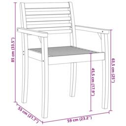 Berkfield Home Beautiful Garden Chairs 2 pcs 59x55x85 cm Solid Wood Acacia in Brown - Size: 59 x 55 x 85 cm - thumbnail 9