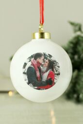 Personalised Memento Company Personalised Me & You Photo Upload Bauble in White - thumbnail 3