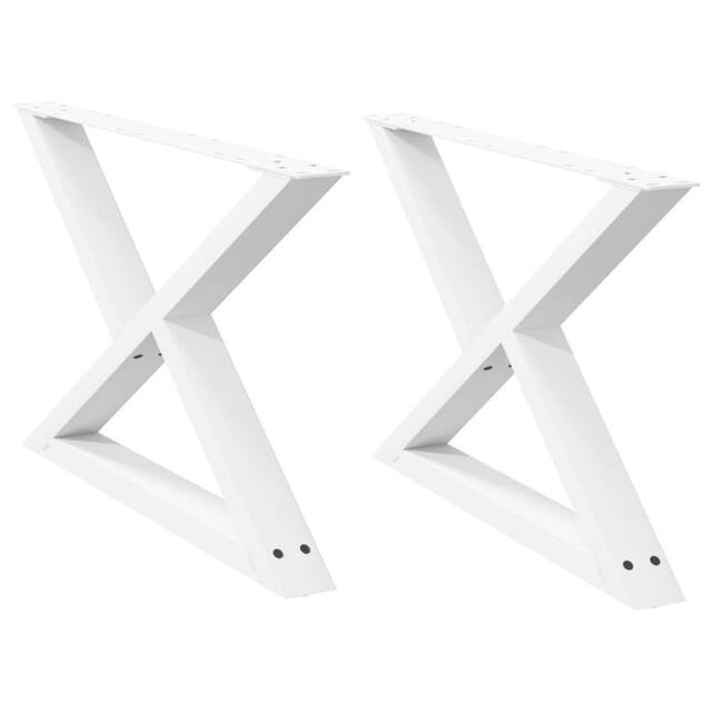 Berkfield Home Coffee Table Legs 2 pcs White 70x(42-43.3) cm Steel - image 1