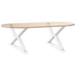 Berkfield Home Coffee Table Legs 2 pcs White 70x(42-43.3) cm Steel - thumbnail 8