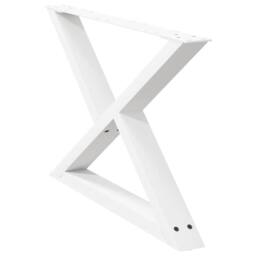 Berkfield Home Coffee Table Legs 2 pcs White 70x(42-43.3) cm Steel - thumbnail 4