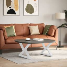 Berkfield Home Coffee Table Legs 2 pcs White 70x(42-43.3) cm Steel - thumbnail 3