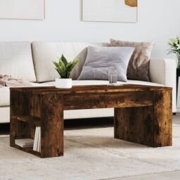 Berkfield Home Coffee Table Smoked Oak 102x55x42 cm Engineered Wood in Brown - Size: 102 x 55 x 42 cm - thumbnail 1