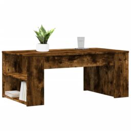 Berkfield Home Coffee Table Smoked Oak 102x55x42 cm Engineered Wood in Brown - Size: 102 x 55 x 42 cm - thumbnail 3