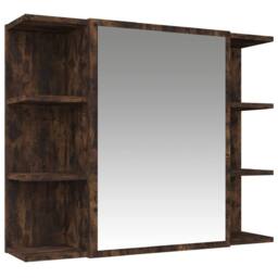 Berkfield Home 3 Piece Bathroom Cabinet Set Smoked Oak Engineered Wood in Brown - thumbnail 5