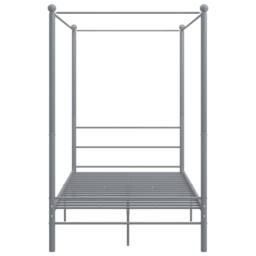 Berkfield Home Durable Canopy Bed Frame Grey Metal 140x200 cm - thumbnail 4