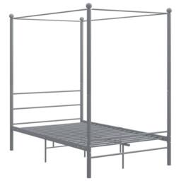 Berkfield Home Durable Canopy Bed Frame Grey Metal 140x200 cm - thumbnail 3