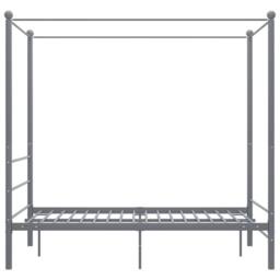 Berkfield Home Durable Canopy Bed Frame Grey Metal 140x200 cm - thumbnail 1