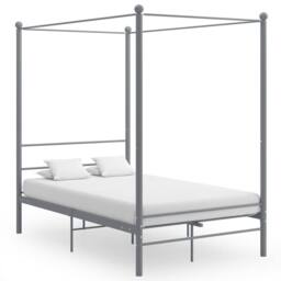Berkfield Home Durable Canopy Bed Frame Grey Metal 140x200 cm - thumbnail 2