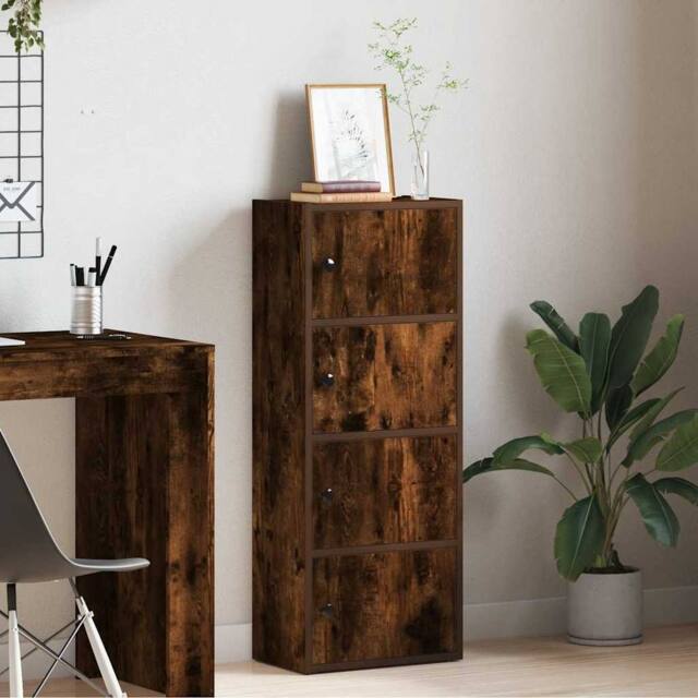 Berkfield Home Durable Bookcase Smoked Oak 40x24x102 cm Engineered Wood in Brown - Size: 40 x 24 x 102 cm - image 1