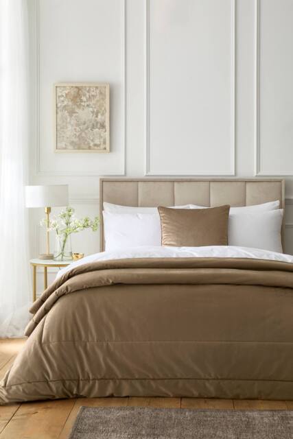 Appletree 'Harlan' Velvet Bedspread in Taupe - image 1