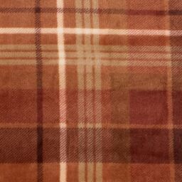 OHS Flannel Check Sherpa Fleece Soft Warm Throw in Burnt Orange - Size: 130 cm x 160 cm - thumbnail 6