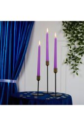 Deco Express Set of 6 Taper Candles in Purple - thumbnail 5