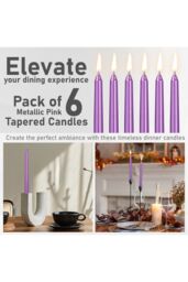 Deco Express Set of 6 Taper Candles in Purple - thumbnail 4