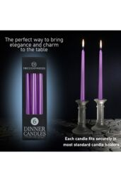 Deco Express Set of 6 Taper Candles in Purple - thumbnail 3
