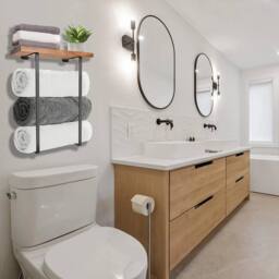 Kelvenix Towel Rack for Bathroom Wall Mounted in Brown - thumbnail 3
