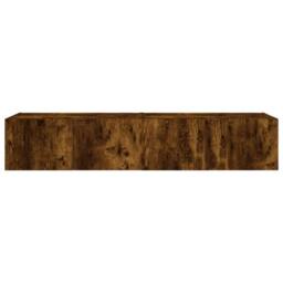 Berkfield Home TV Wall Cabinets with LED Lights 2 pcs Smoked Oak 80x35x31 cm in Brown - Size: 80 x 35 x 31 cm - thumbnail 9