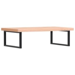 Berkfield Home Basin Shelf Wall Mounted Steel & Solid Wood Beech in Brown - thumbnail 2