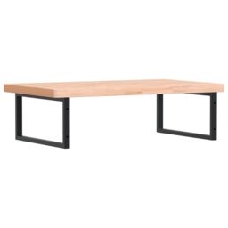 Berkfield Home Basin Shelf Wall Mounted Steel & Solid Wood Beech in Brown - thumbnail 6