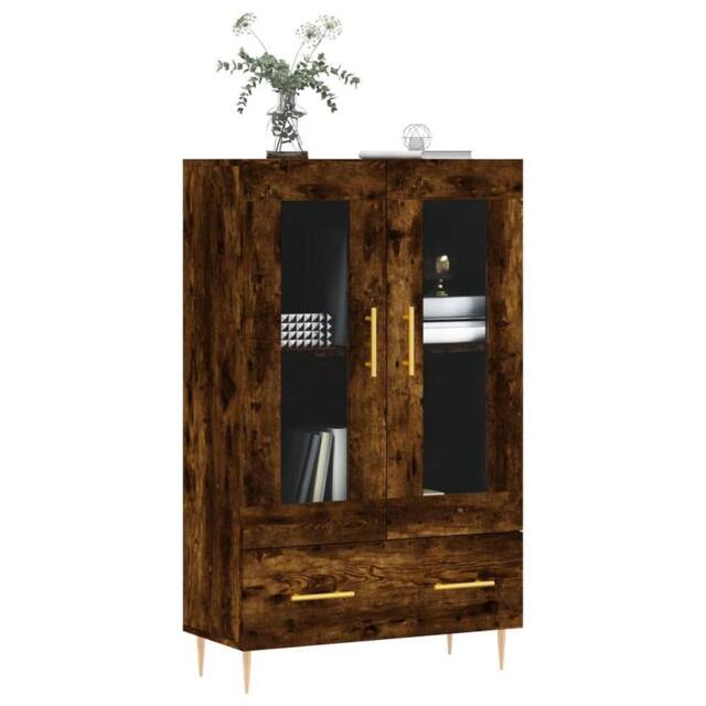 Berkfield Home Highboard Smoked Oak 69.5x31x115 cm Engineered Wood in Brown - image 1