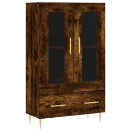 Berkfield Home Highboard Smoked Oak 69.5x31x115 cm Engineered Wood in Brown - thumbnail 3
