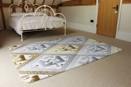 Benjamin Tate Design Egyptian Hieroglyphs In Gold & Silver Rug in Natural - Size: Large - thumbnail 3
