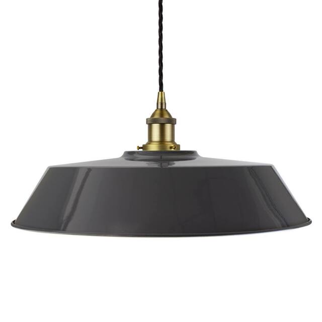 SE Home Slate Grey Large Chancery Pendant Light - Matt Antique Brass - image 1