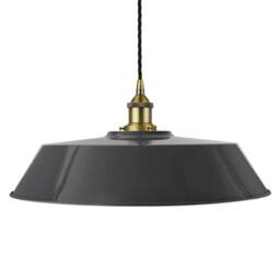 SE Home Slate Grey Large Chancery Pendant Light - Matt Antique Brass