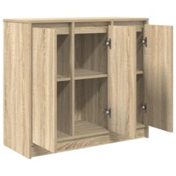 Berkfield Home Sideboard Sonoma Oak 85x34x76 cm Engineered Wood in Brown - Size: 85 x 34 x 76 cm - thumbnail 5