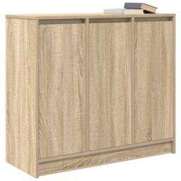 Berkfield Home Sideboard Sonoma Oak 85x34x76 cm Engineered Wood in Brown - Size: 85 x 34 x 76 cm - thumbnail 4