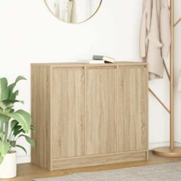 Berkfield Home Sideboard Sonoma Oak 85x34x76 cm Engineered Wood in Brown - Size: 85 x 34 x 76 cm - thumbnail 1
