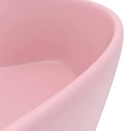 Berkfield Home Luxury Wash Basin with Overflow Matt Pink 36x13 cm Ceramic - thumbnail 6