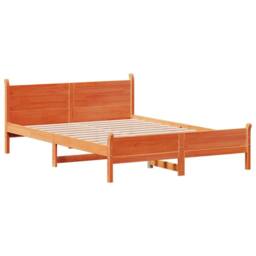 Berkfield Home Bed Frame without Mattress Wax Brown 120x190 cm Small Double Solid Wood Pine - thumbnail 5