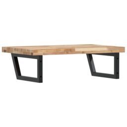 Berkfield Home Basin Shelf Wall Mounted Steel & Solid Wood Acacia in Brown - thumbnail 6