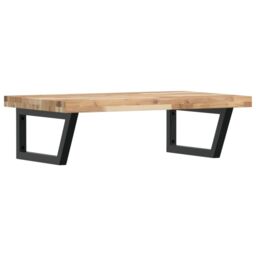 Berkfield Home Basin Shelf Wall Mounted Steel & Solid Wood Acacia in Brown - thumbnail 2