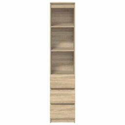 Berkfield Home Highboard Sonoma Oak 37.5x35x180 cm Engineered Wood in Light Tan - thumbnail 6