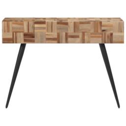 Berkfield Home Console Table 110x34x80 cm Solid Reclaimed Teak - Size: 110 x 34 x 80 cm - thumbnail 1