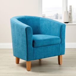 Home Source Bedford Small Padded Occasional Accent Tub Chair in Teal - thumbnail 1