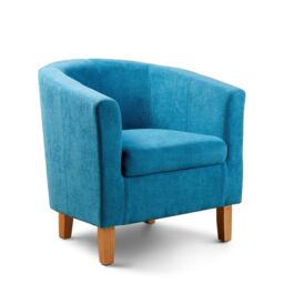 Home Source Bedford Small Padded Occasional Accent Tub Chair in Teal - thumbnail 4