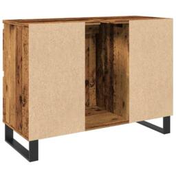 Berkfield Home Bathroom Sink Cabinet Old Wood 80x33x60 cm Engineered Wood in Brown - Size: 80 x 33 x 60 cm - thumbnail 6