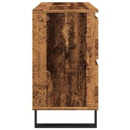 Berkfield Home Bathroom Sink Cabinet Old Wood 80x33x60 cm Engineered Wood in Brown - Size: 80 x 33 x 60 cm - thumbnail 5
