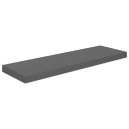 Berkfield Home Floating Wall Shelf High Gloss Grey 80x23.5x3.8 cm MDF - thumbnail 2