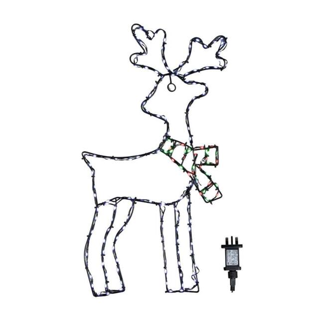 Samuel Alexander 60cmx33cm FlexiBrights Christmas Reindeer with 164 Multi-Coloured LEDs - Size: 60 cmx33 cm - image 1