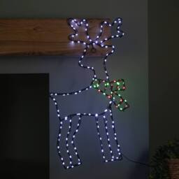 Samuel Alexander 60cmx33cm FlexiBrights Christmas Reindeer with 164 Multi-Coloured LEDs - Size: 60 cmx33 cm - thumbnail 2