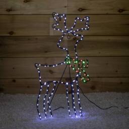 Samuel Alexander 60cmx33cm FlexiBrights Christmas Reindeer with 164 Multi-Coloured LEDs - Size: 60 cmx33 cm - thumbnail 3